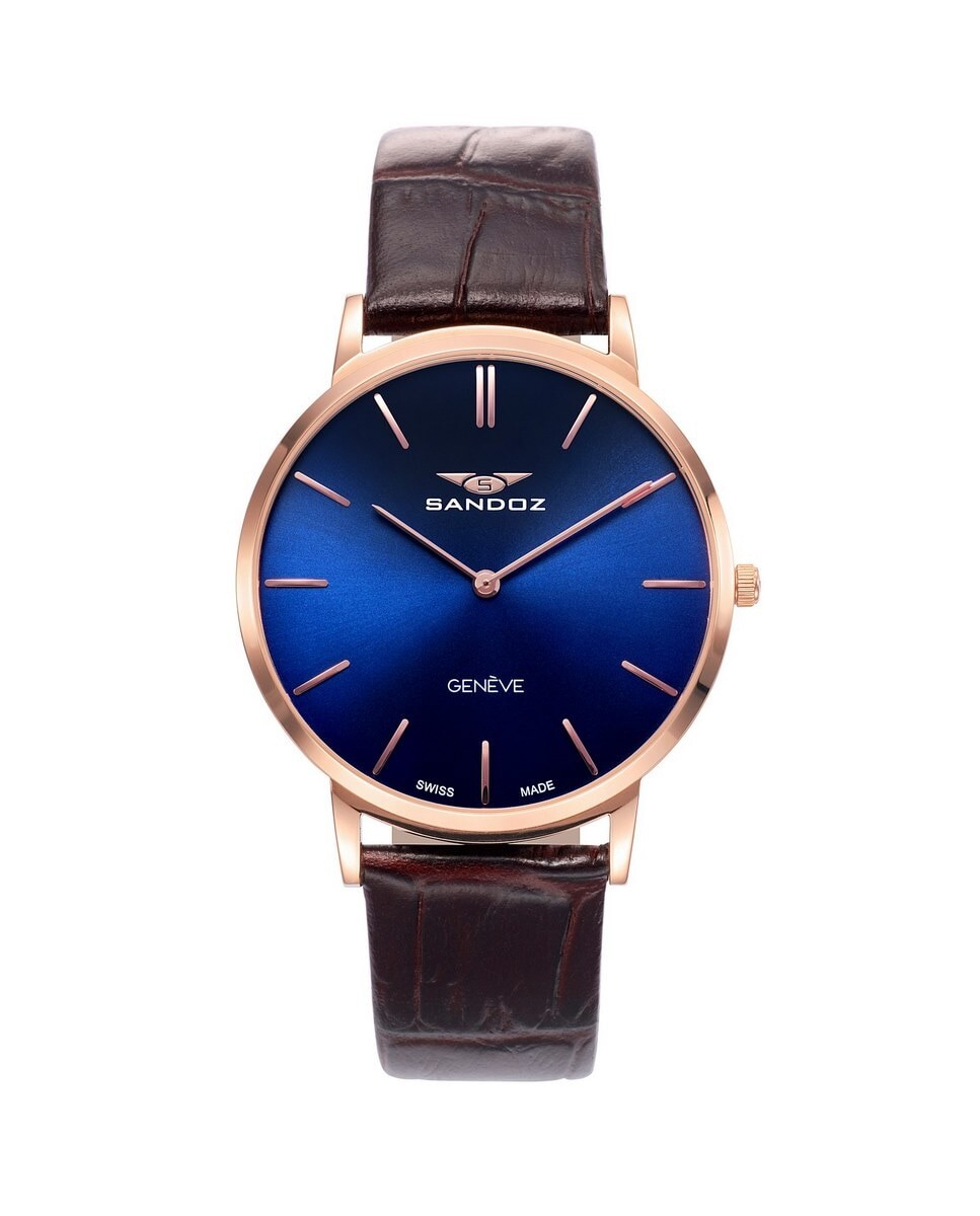

Мужские часы на кожаном ремешке коллекция Classic&Slim Sandoz, коричневый