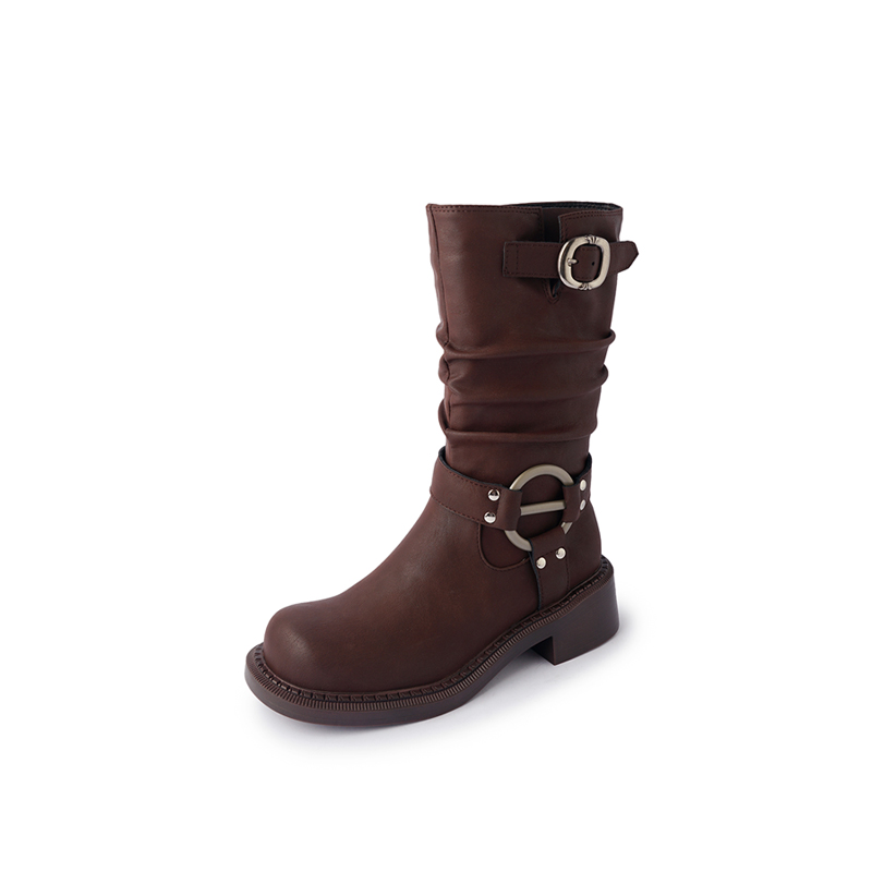 Yeezyy Reezy Женские коричневые полусапожки на каблуке 4,5 см, цвет Brown