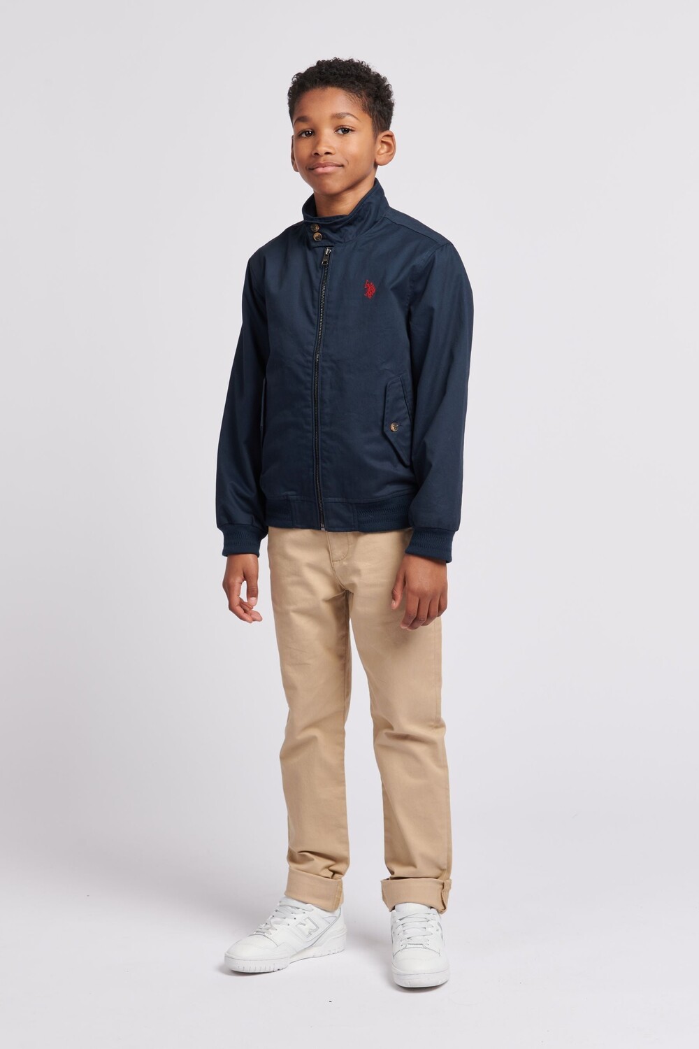 Куртка Харрингтон из хлопкового твила для мальчика U.S. Polo Assn, синий — фото 3
