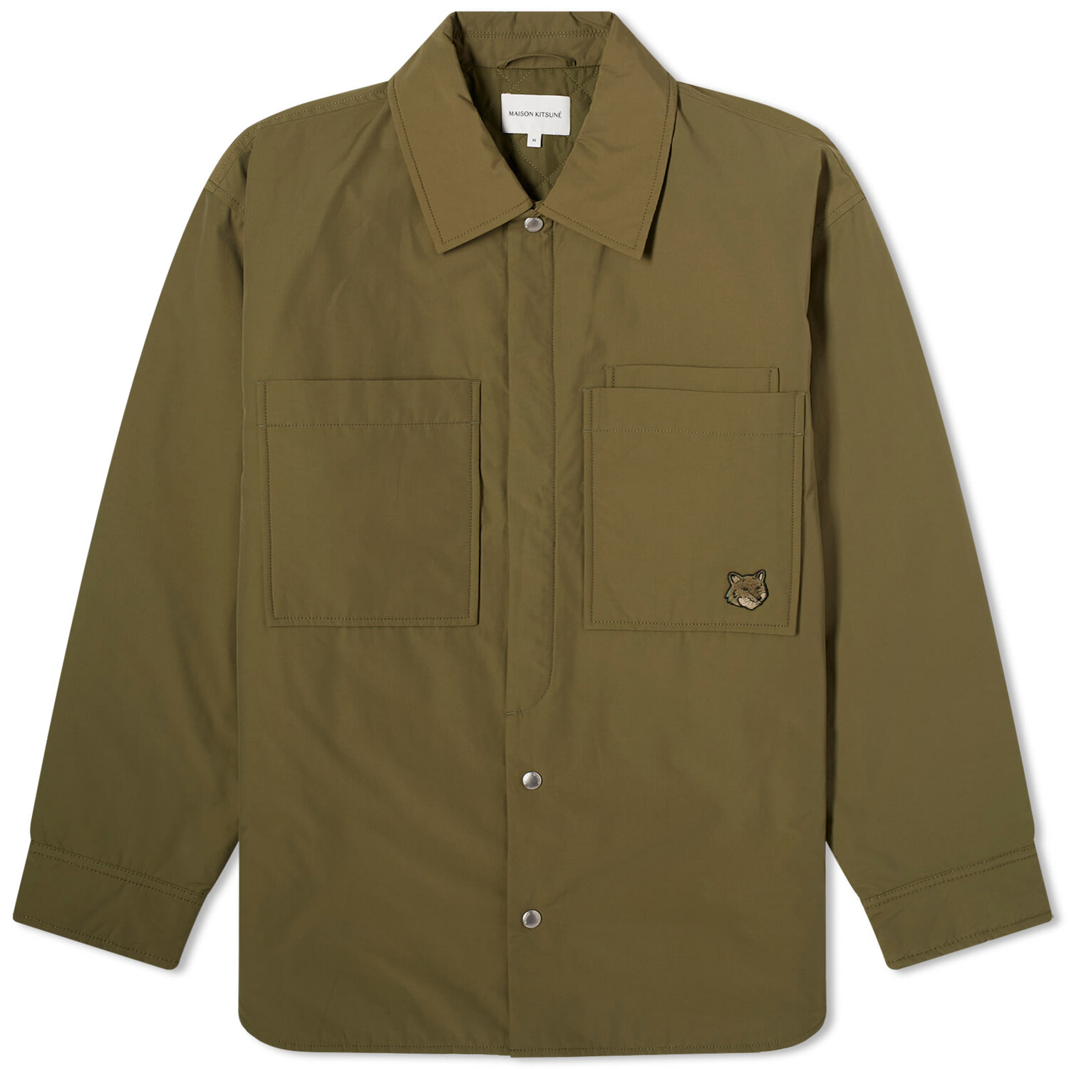 

Куртка Maison Kitsuné Padded Shirt, цвет Military Green