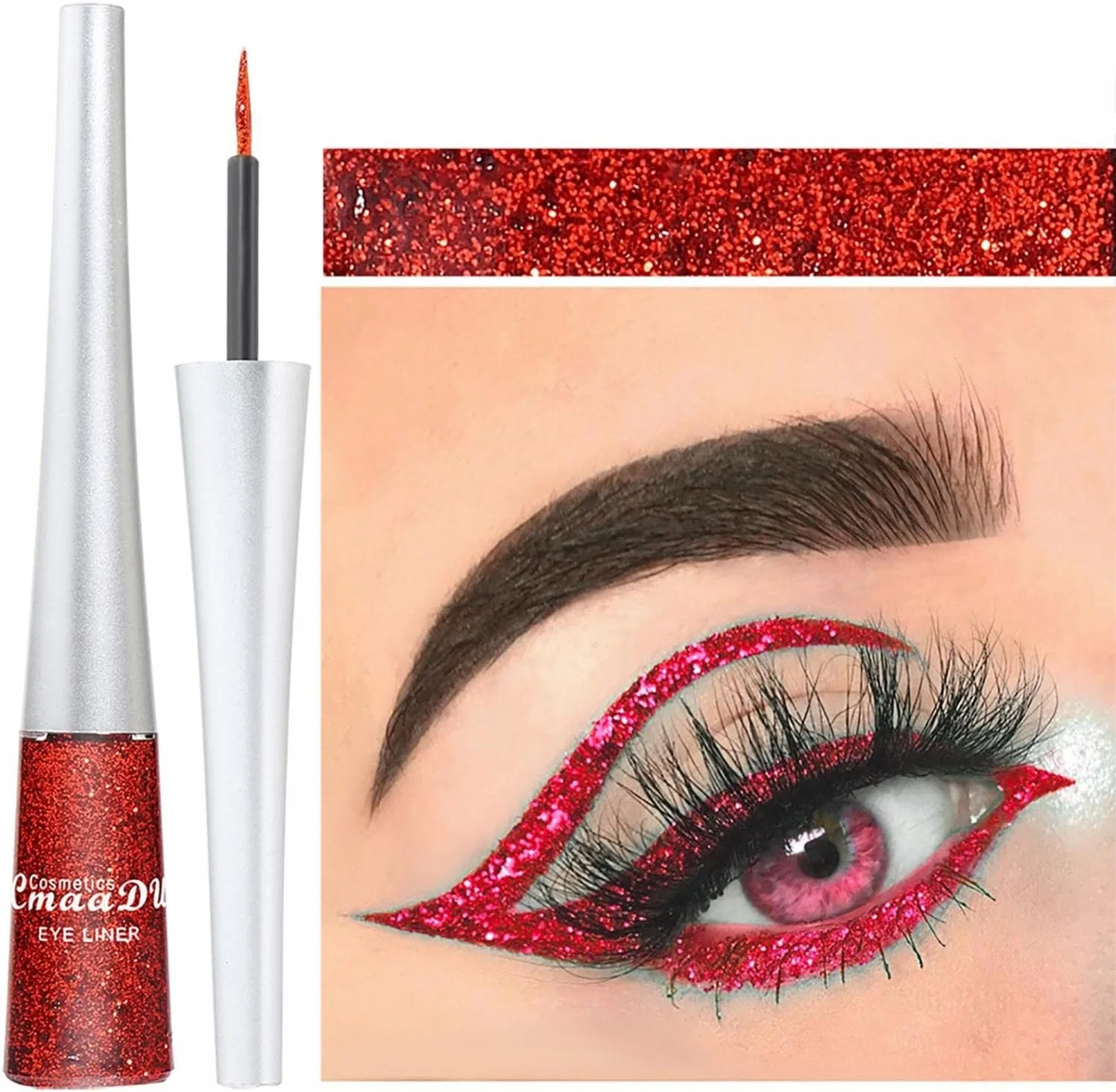 Подводка для глаз Glitter Eyeliner Foreted, блестящая, жидкая — фото 2