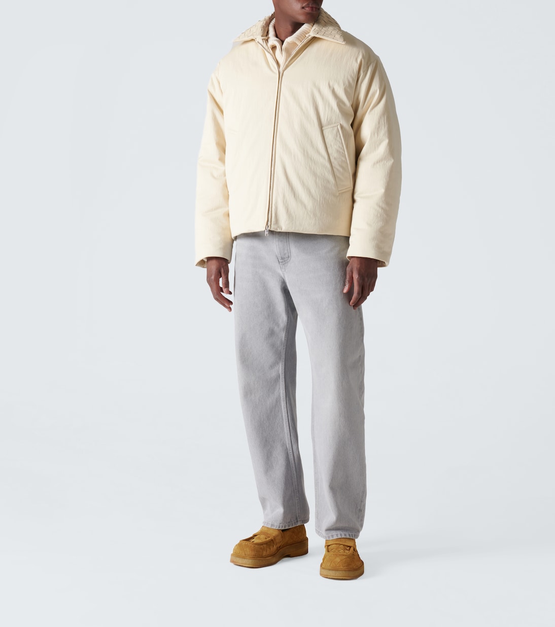 Лоферы из замши Haddock Intrecciato Bottega Veneta, Cork — фото 2