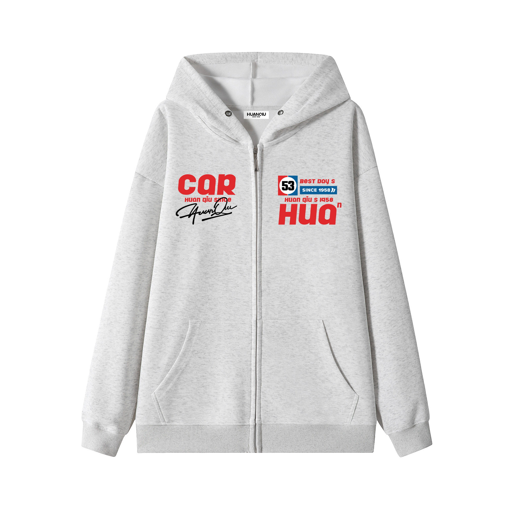 

Кардиган-свитшот Unisex HUANQIU, светло-серый
