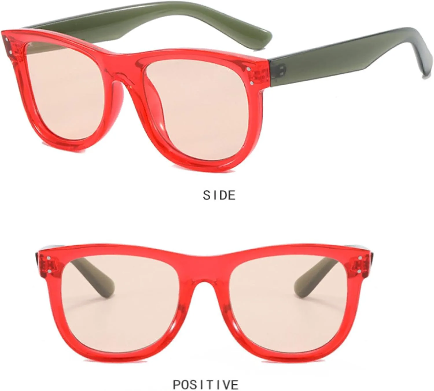 

Солнцезащитные очки с защитой от УФ-излучения UV400 для женщин и мужчин | Двухцветные очки Rivets | Для занятий спортом на открытом воздухе DSVIGF, Brown Red Red