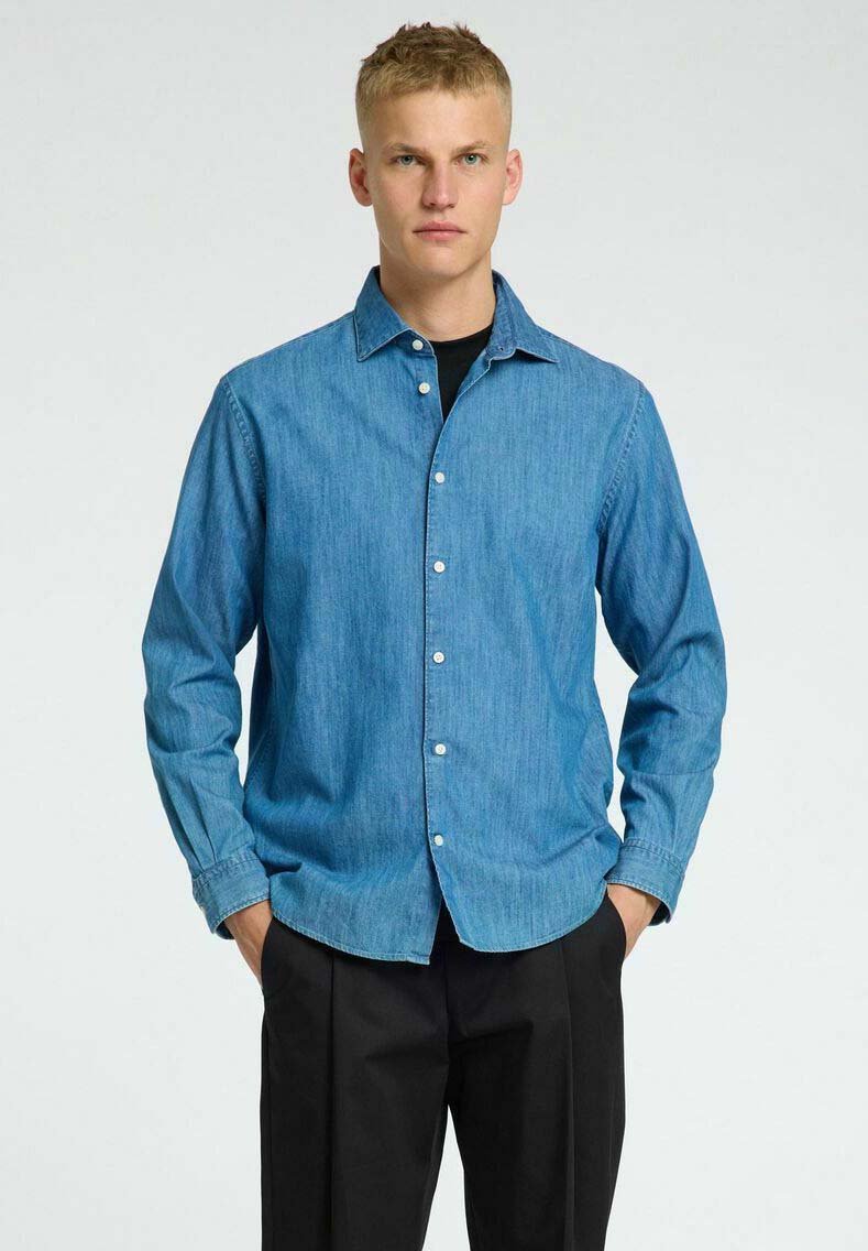 

Рубашка SELECTED Selected Homme, синий деним
