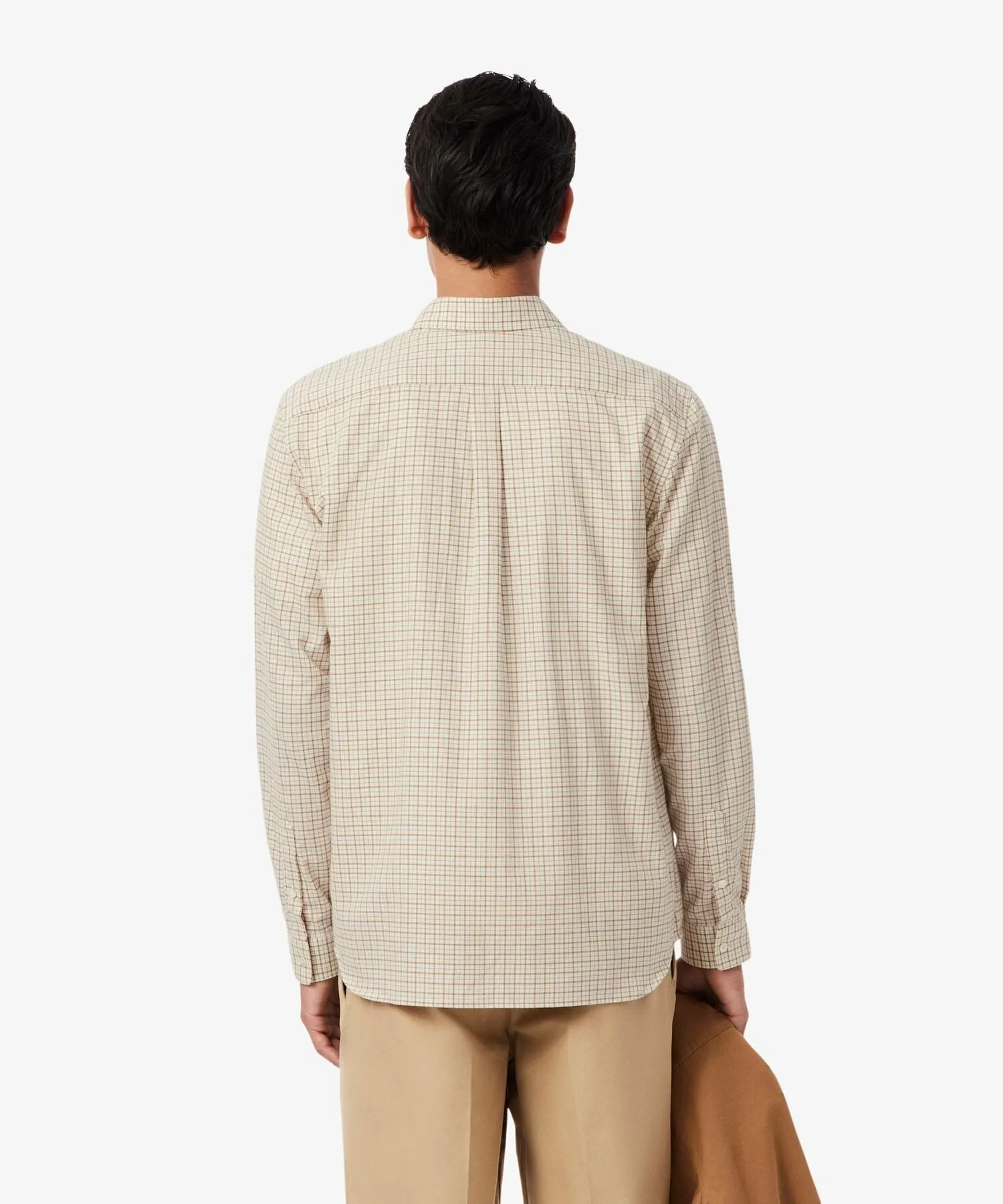 Клетчатая рубашка из органической хлопковой фланели LACOSTE, Beige — фото 3