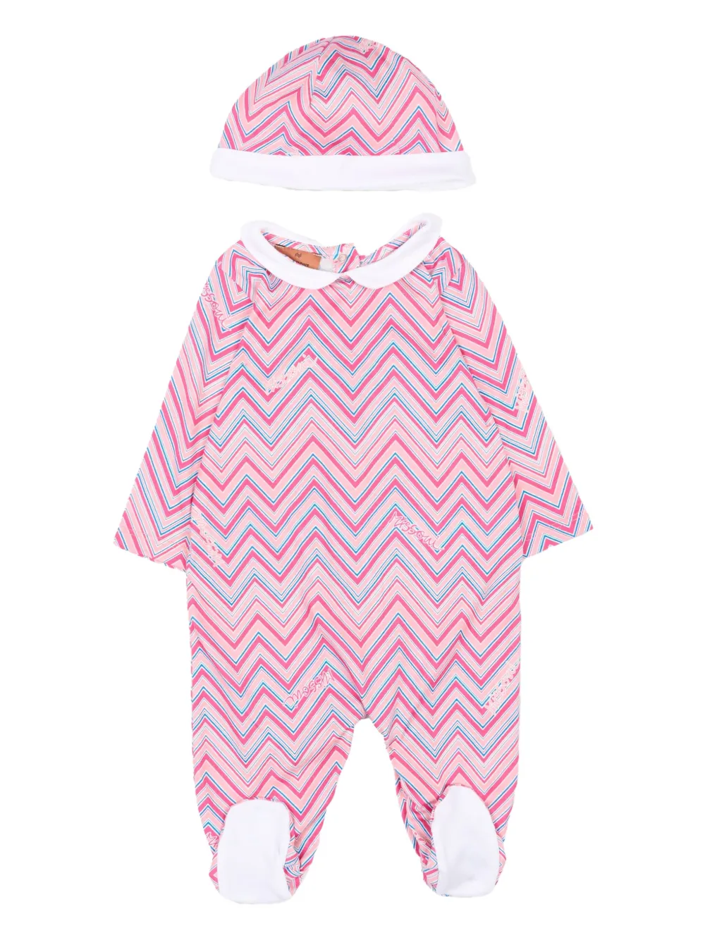 

Комплект боди с зигзагообразным узором Missoni Kids, розовый