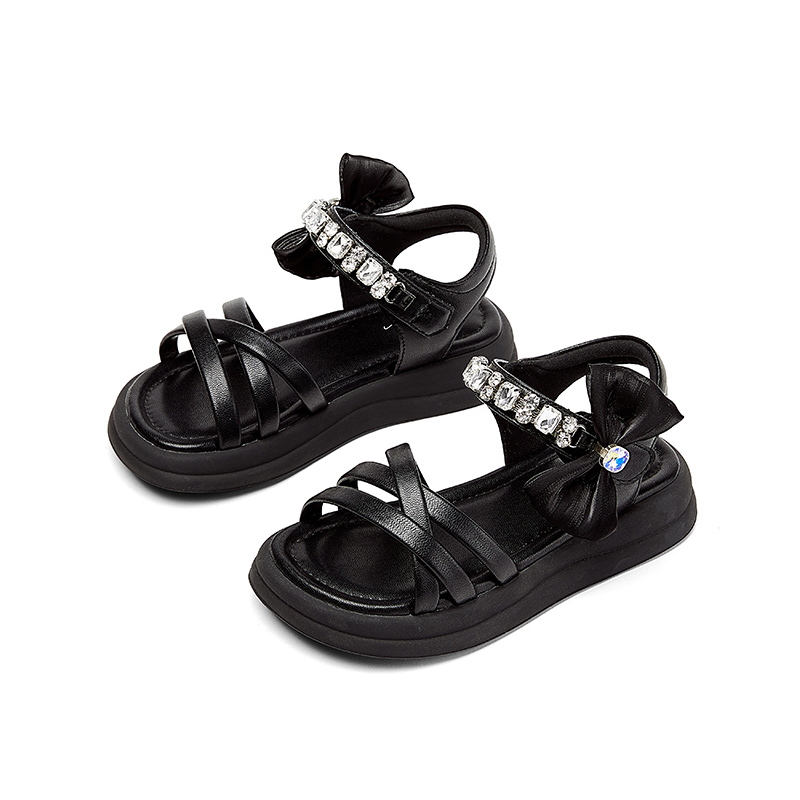 Коллекция мерцающей обуви. Нескользящие, водонепроницаемые и дышащие детские сандалии. Snoffy, черный — фото 4