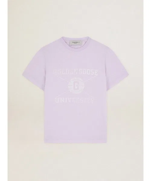 Женская футболка GOLDEN GOOSE Journey University printed T-shirts