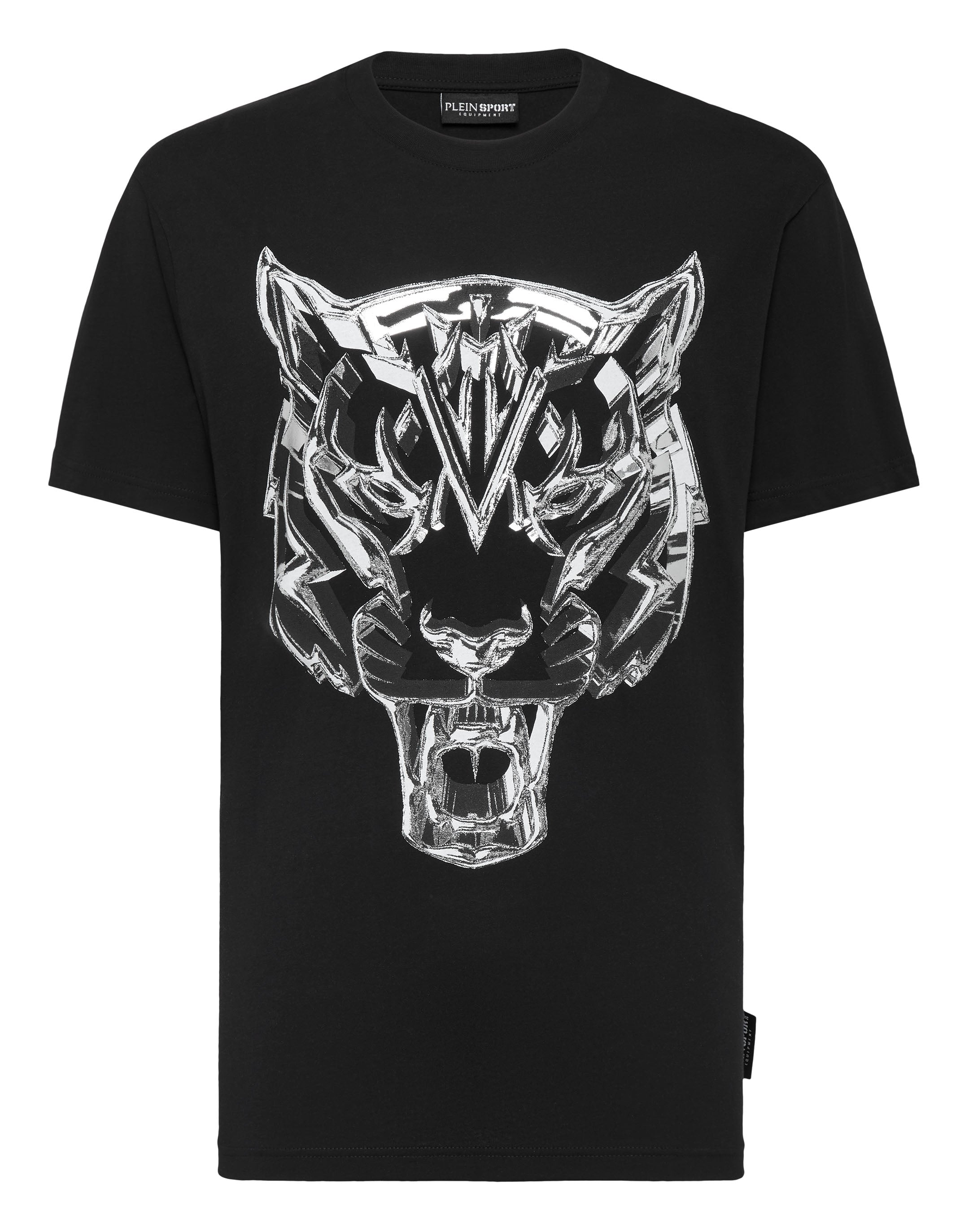 

Футболка с круглым вырезом SS Chrome Tiger PLEIN SPORT, черный/белый