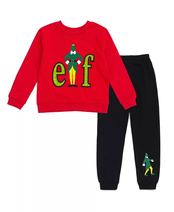 

Мальчиковый комплект Buddy из флиса: худи и джоггеры Elf, красный