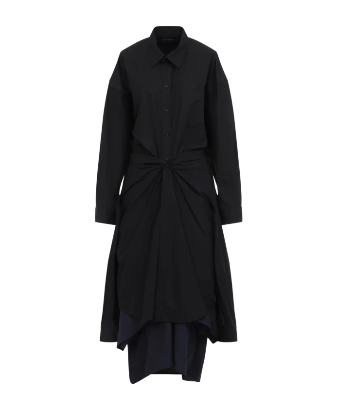 

Хлопковая рубашка в стиле aw24 Balenciaga, черный