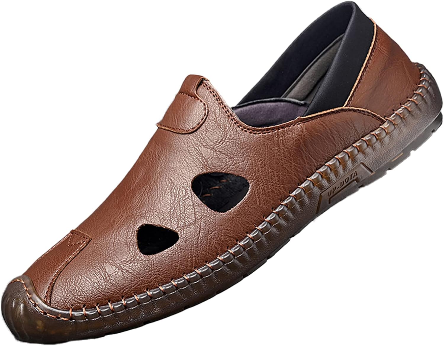 

Мужские сандалии Cubicbee с закрытым носком, ручная работа, шитье, рыбацкие, удобные, дышащие, без застежки, для улицы, модные, пляжные, для походов и спорта, коричневый