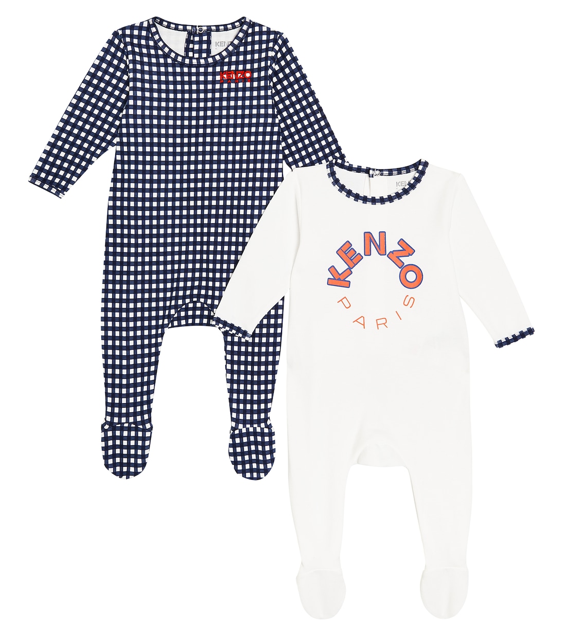

Детский комплект из 2 комбинезонов из хлопковой смеси Kenzo Kids, слоновая кость