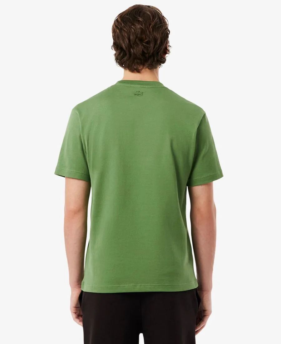 Мужская классическая футболка из плотного трикотажа с вышивкой Lacoste, Lambs Lettuce — фото 3