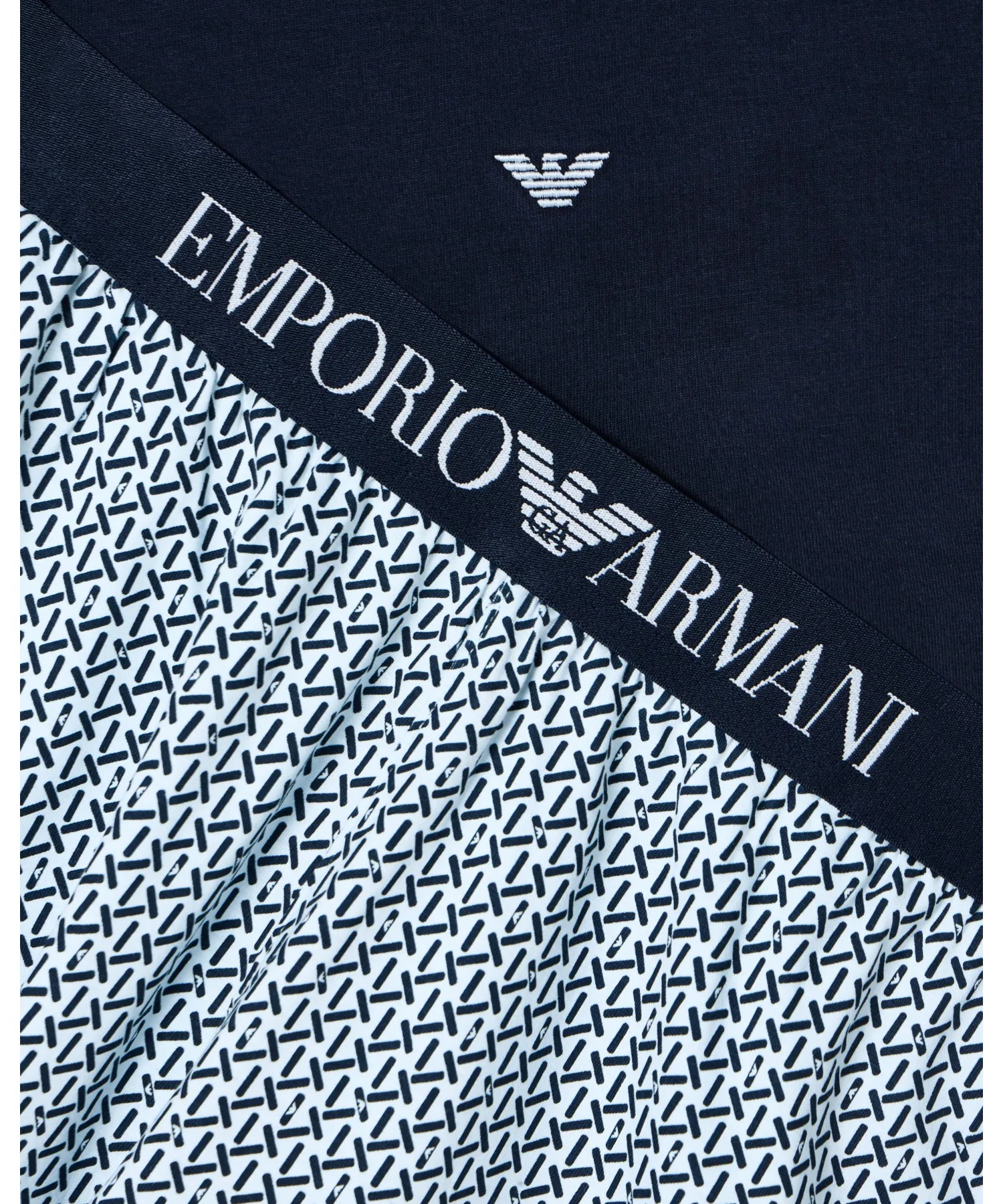 <Эксклюзивно онлайн> Пижама Emporio Armani - трикотажная, с комбинированным принтом, типа бермуды. — фото 3
