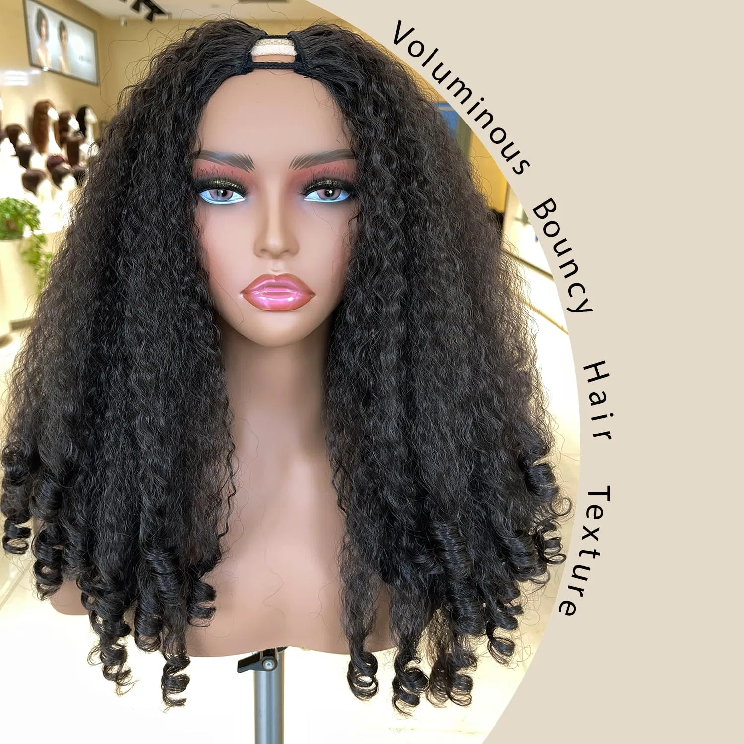 Афро-парик Afro Wig Curly V Part синтетический, 20 дюймов Soku, Sc Black — фото 2
