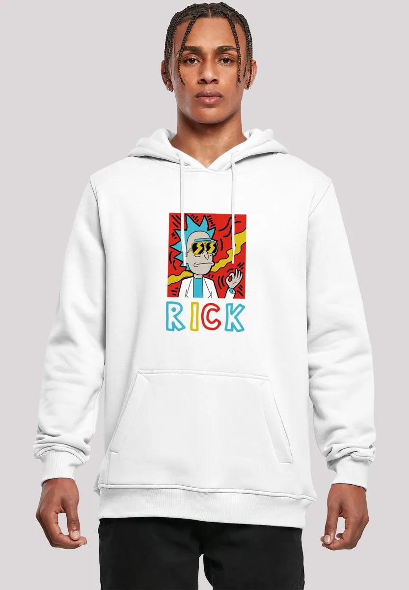 

Толстовка F4NT4STIC "Hoodie Cool Rick - Rick and Morty", мужская, премиум-мерч, приталенный крой, худи, с принтом, белый