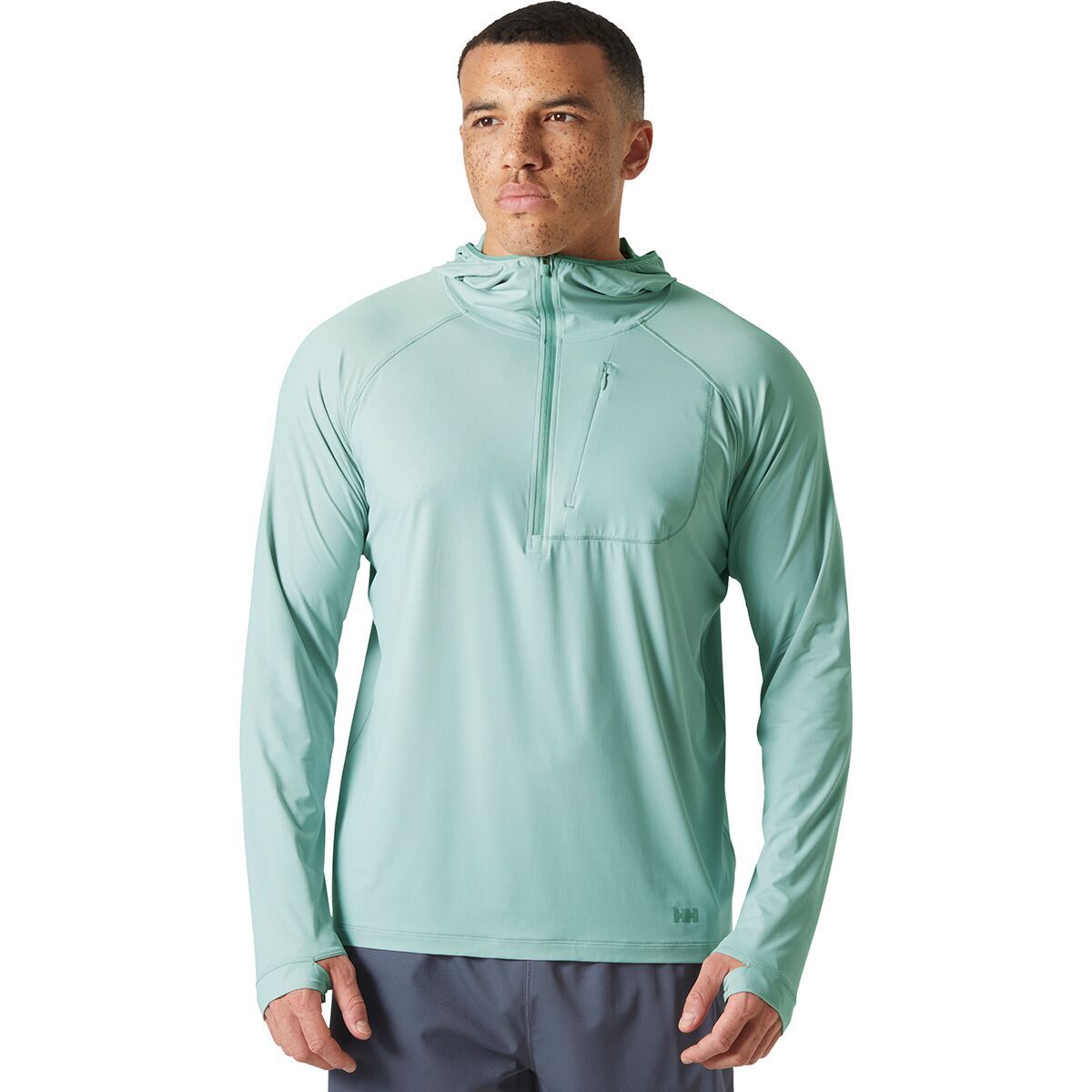 

Шине солен худи с молнией наполовину Helly Hansen, зеленый