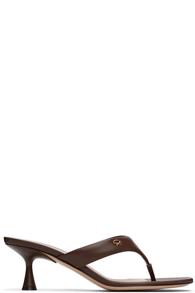 Коричневые босоножки на каблуке Ascent Thong 55 Gianvito Rossi