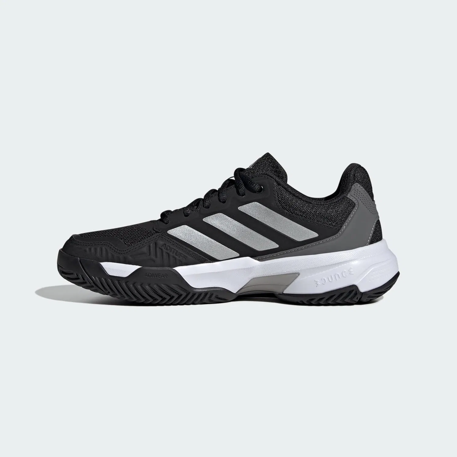Кроссовки теннисные Adidas Courtjam Control 3, Black/Silver Metallic/Grey — фото 3