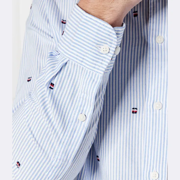 Рубашка стандартного кроя Fil coupe global Tommy Hilfiger, синий — фото 3