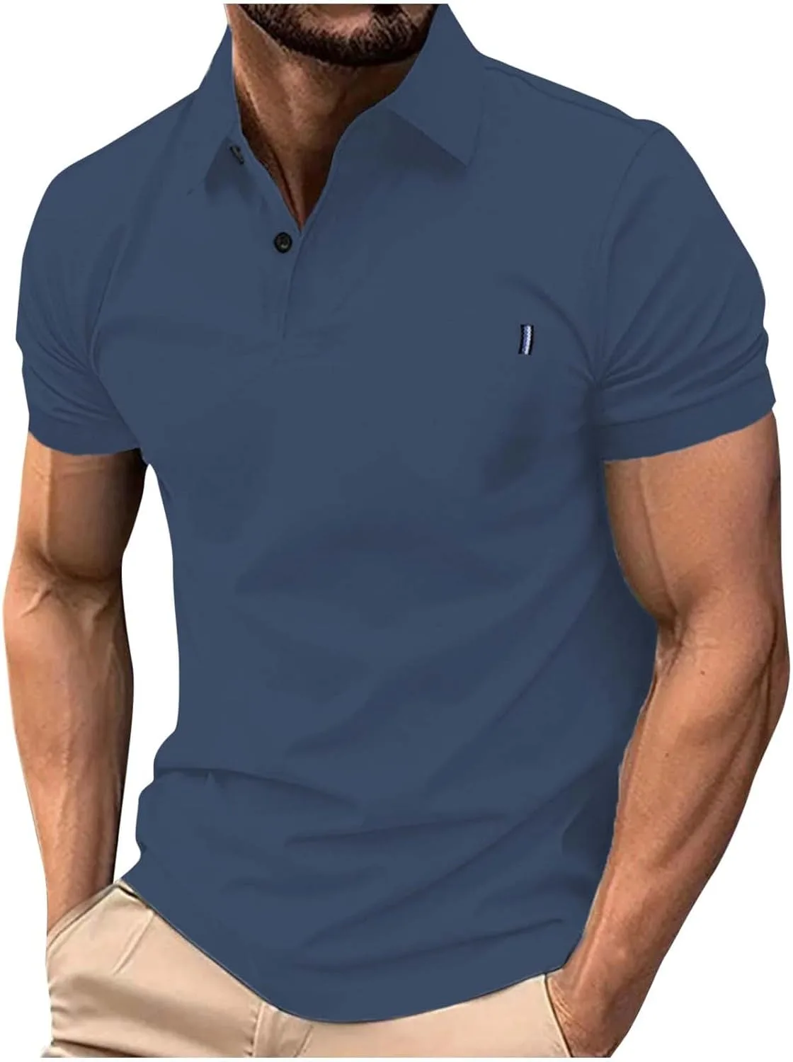 

Футболка-поло для мужчин, летняя, с коротким рукавом и отложным воротником