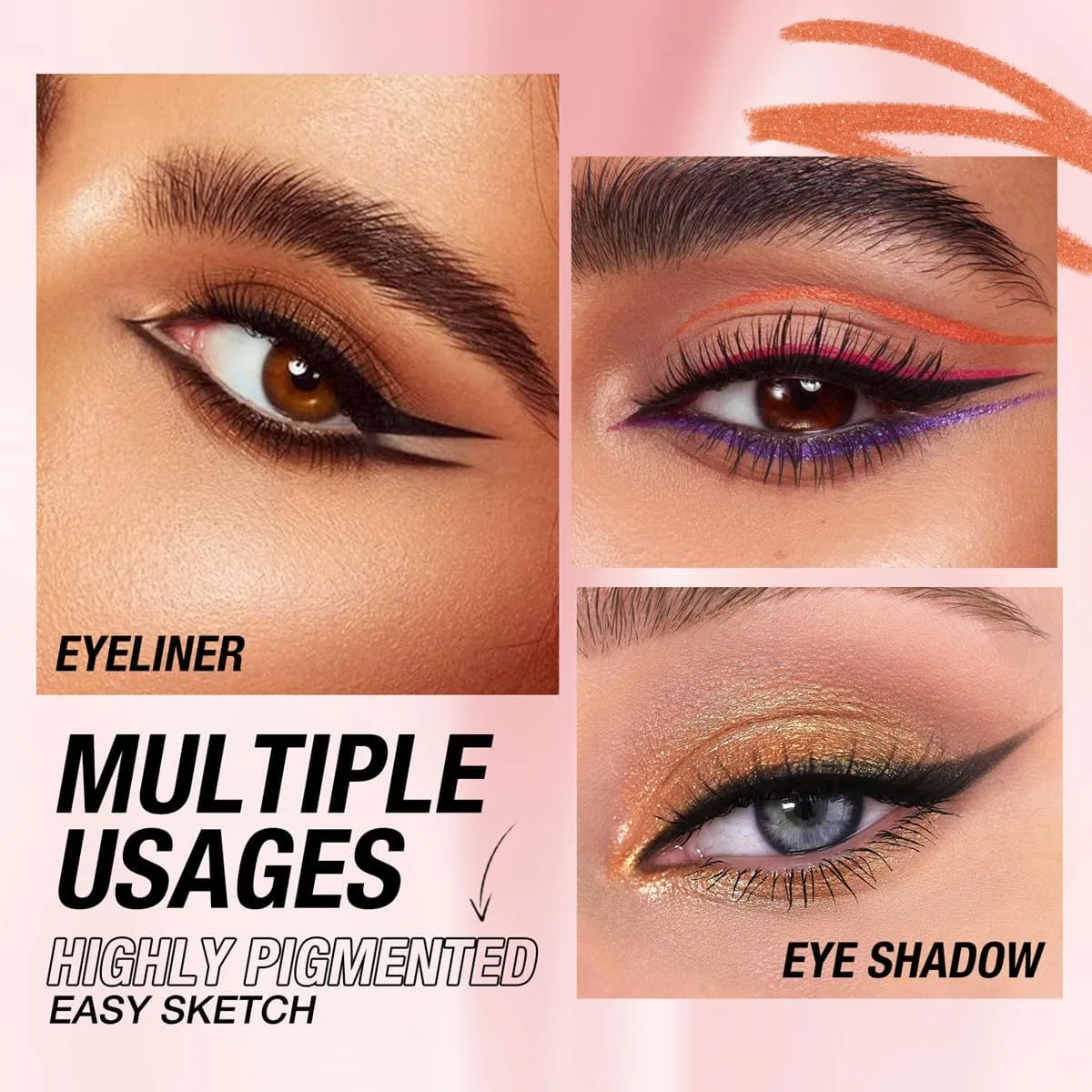 Набор выдвижных карандашей для глаз с шиммером и матовым эффектом Beauty Searcher, #01-06 — фото 4
