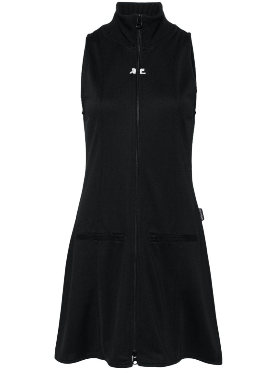 

Courrèges платье мини Interlock с вышитым логотипом, черный