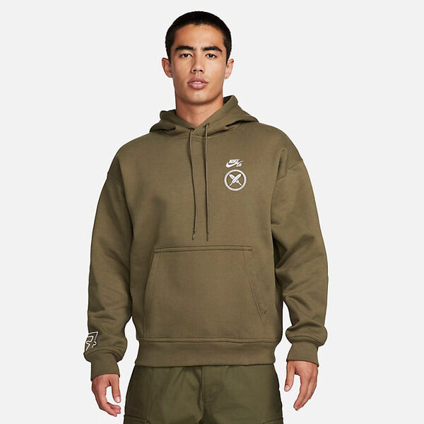 Толстовка Nike SB x Yuto Graphic Fleece Pullover Hoodie 'Medium Olive', зеленый — фото 2