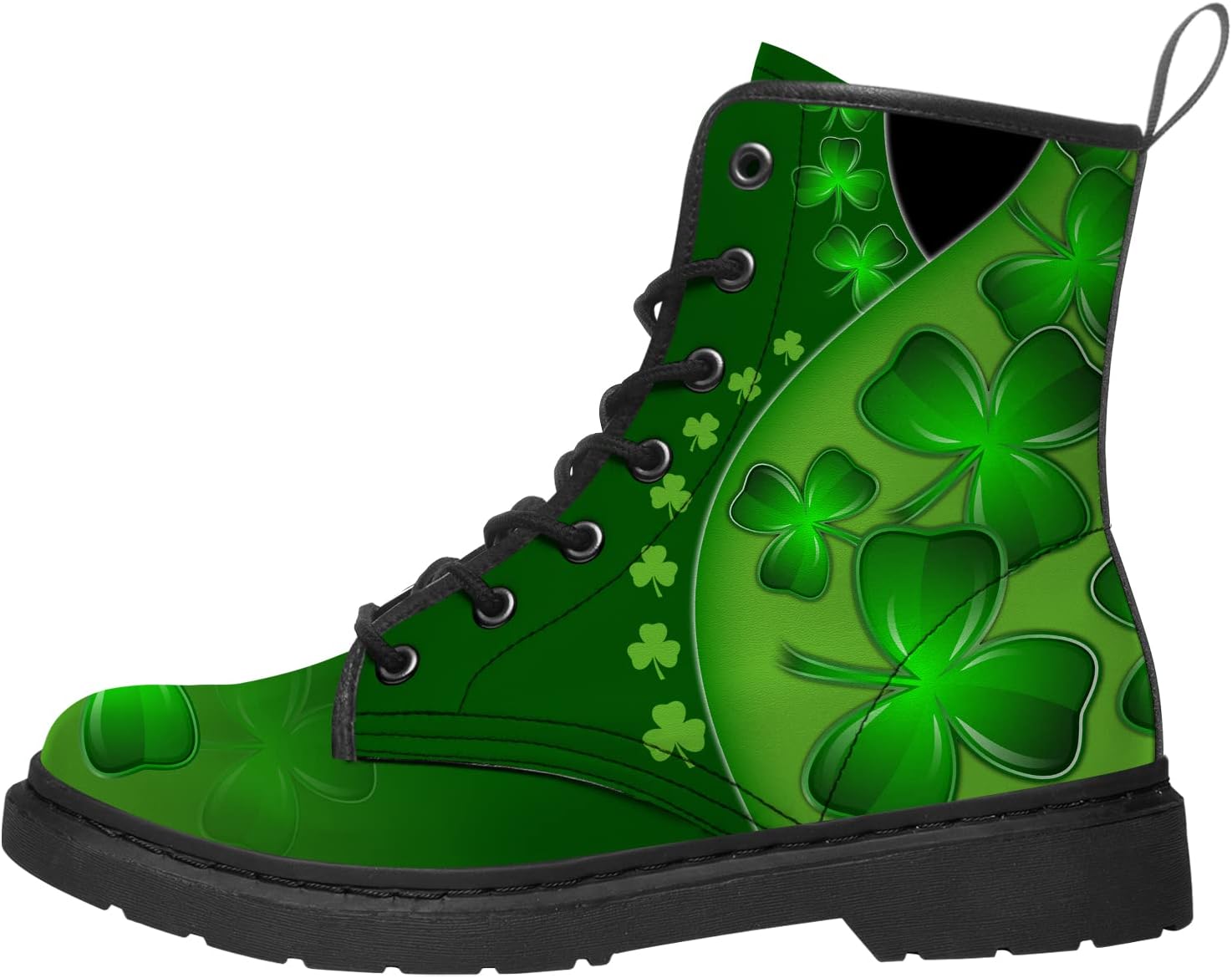 

Ботинки на День Святого Патрика для женщин и мужчин, классические боевые ботинки, ботильоны из искусственной кожи, подарки для нее и для него Lodaden, зеленый