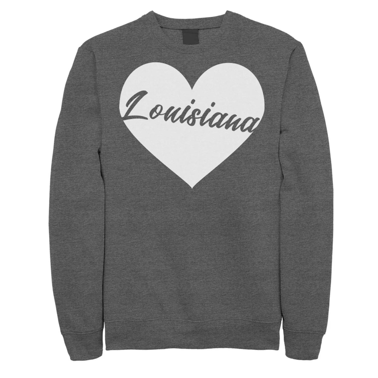 

Флисовый свитшот с рисунком Louisiana Heart, серый