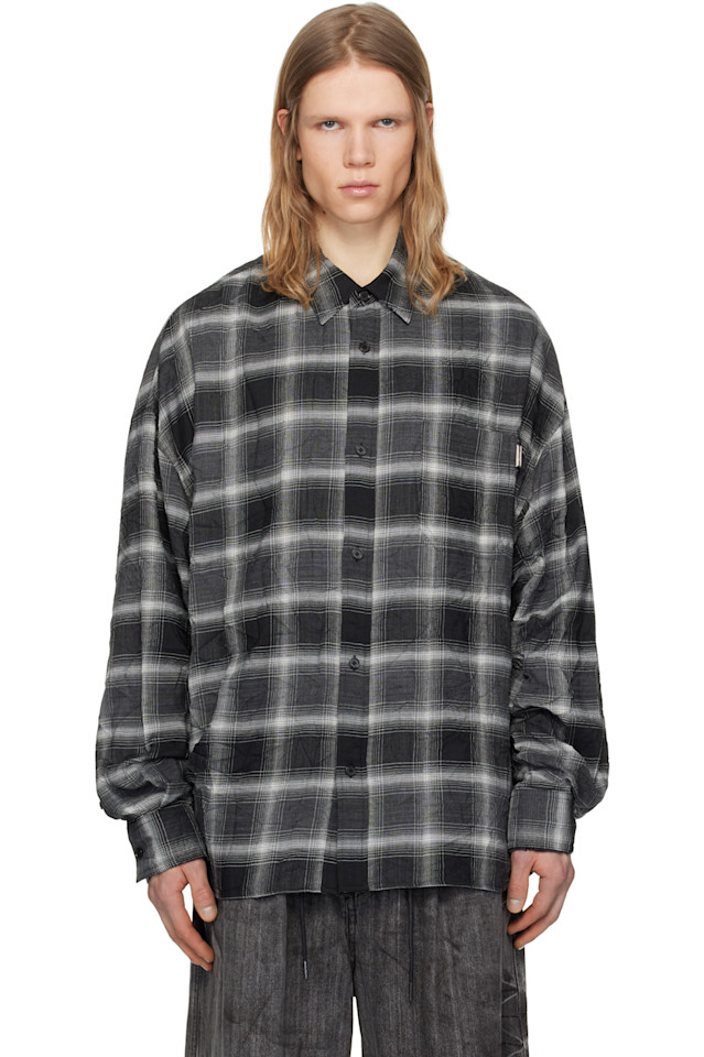 

Мятная клетчатая рубашка Juun.J, цвет ash