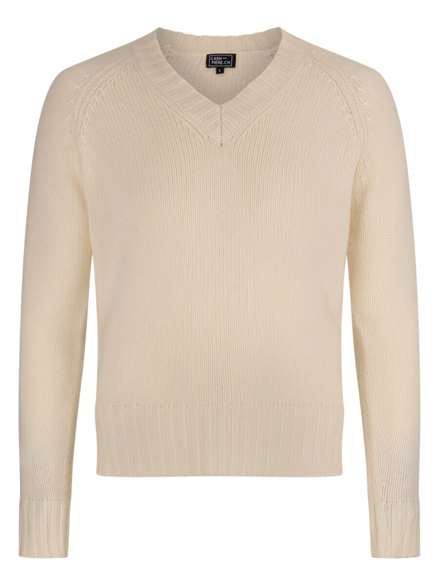 

Свитер с v-образным вырезом CASH-MERE.CH Sweater, цвет ecru/light beige