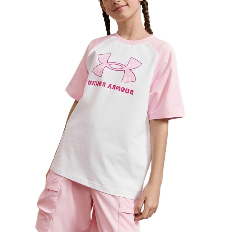 

Under Armour Футболка Outdoor Collection бело-розовая для подростков