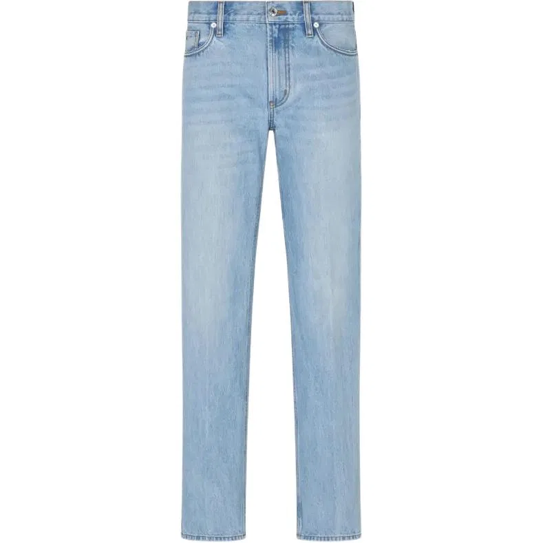Джинсы J76 straight-fit из каменного денима EMPORIO ARMANI, Light Blue