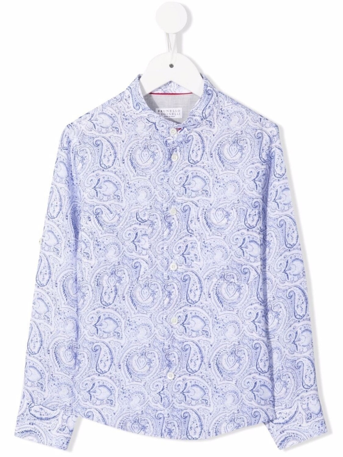 

Brunello Cucinelli Kids рубашка на пуговицах с принтом пейсли, синий