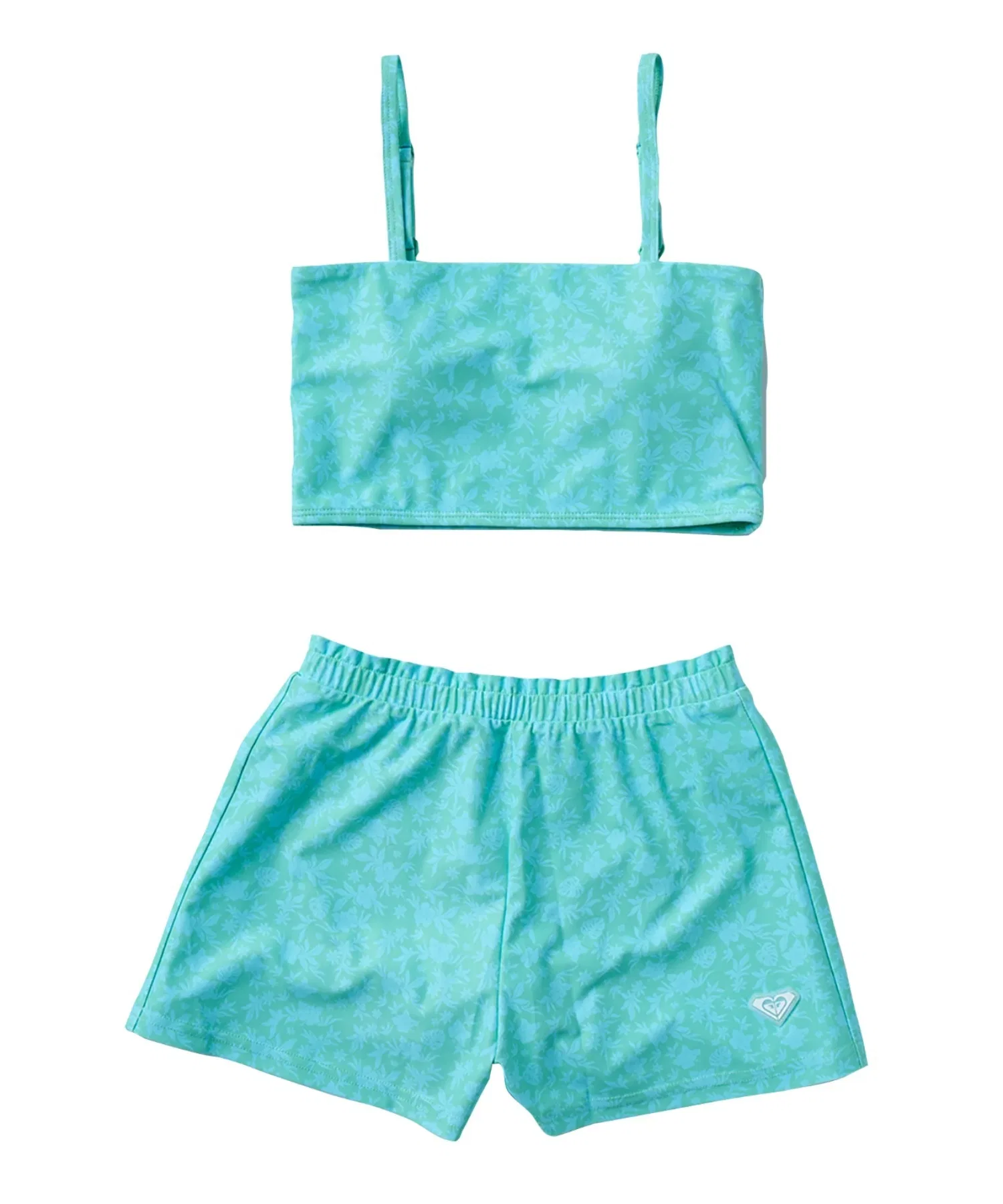 Комплект из трех предметов: футболка-рашгард MINI LA VIE / Roxy Kids, топ-бандо и кюлоты с эластичным поясом. — фото 2