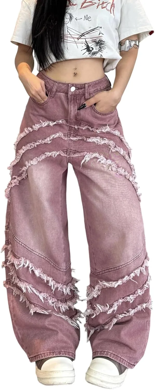 

Женские широкие джинсы Baggy с широкими штанинами в стиле Y2K OYICAI