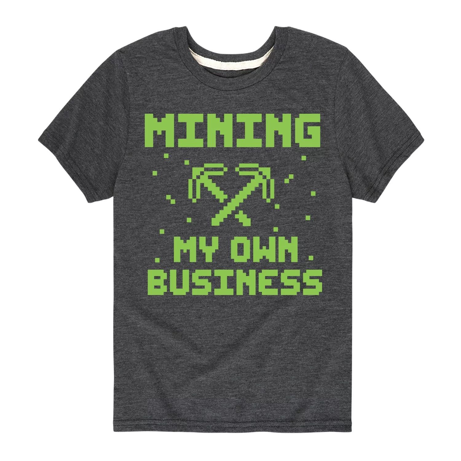 

Футболка с рисунком Minecraft для мальчиков 8–20 лет «Mining My Own Business» Minecraft, серый