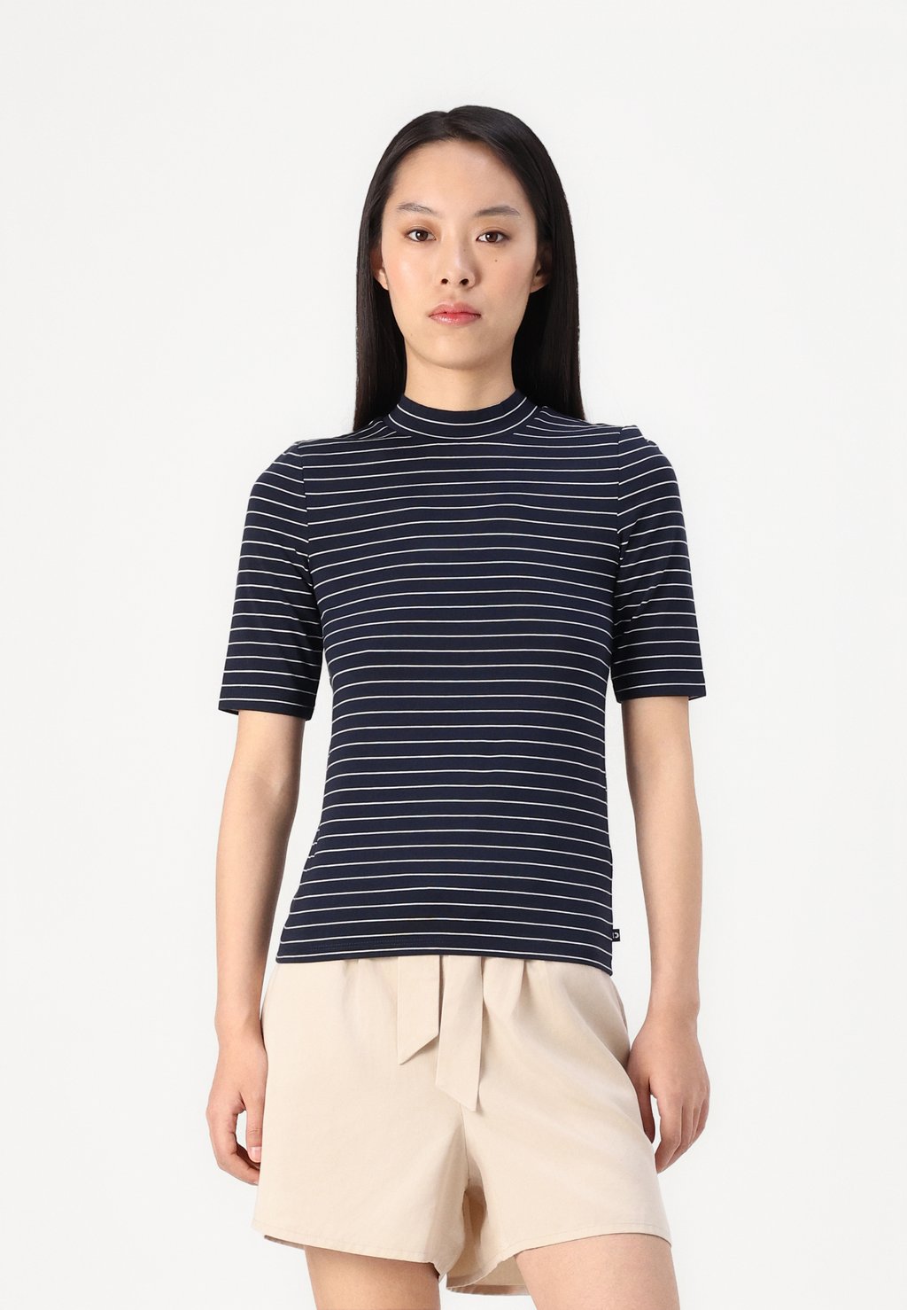 

Футболка с принтом MOCK NECK STRIPE TOM TAILOR DENIM, мультиколор