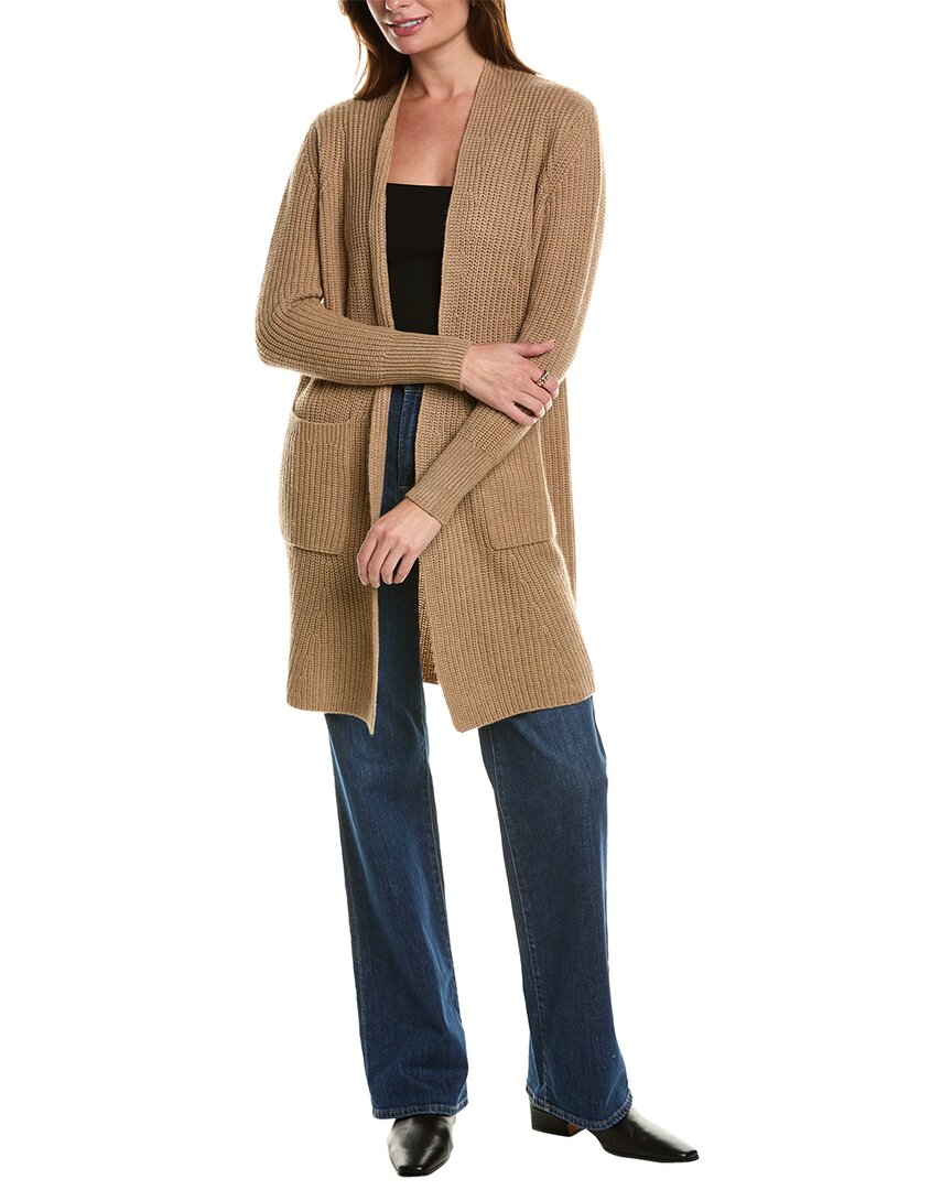 

Кардиган Forte Cashmere Ribbed из шерсти и смеси кашемира, коричневый