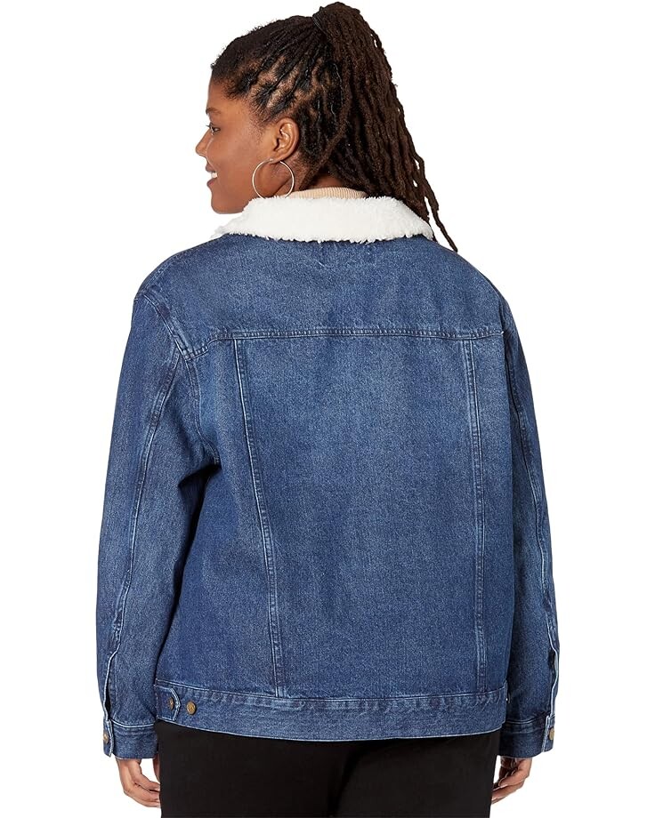 

Куртка Draper James Plus Size Shearling Denim Jacket, цвет Dark Wash
