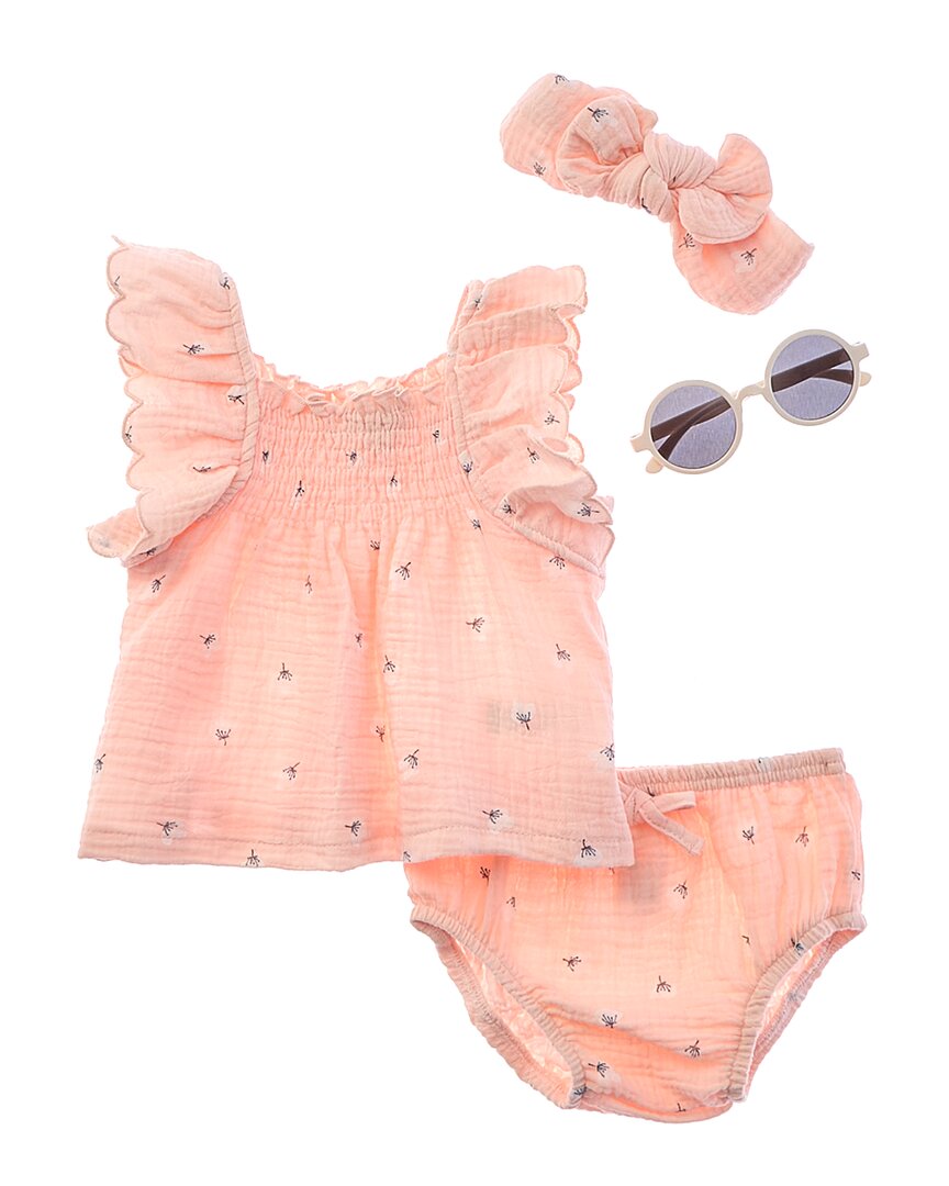 

Рэйчел Зои Комплект из 4 предметов из марли с шортами и солнцезащитными очками Rachel Zoe, мультиколор