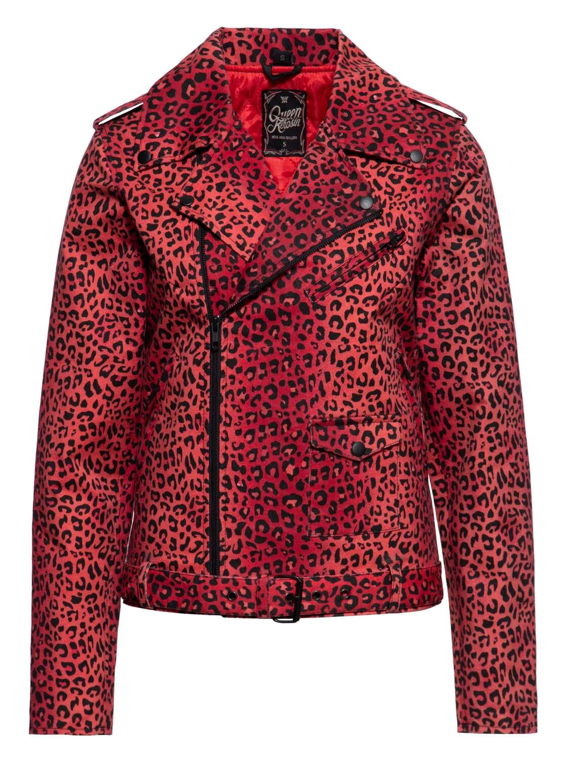 

Queen Kerosin Красный худи с молнией 'Motor Queen Service'