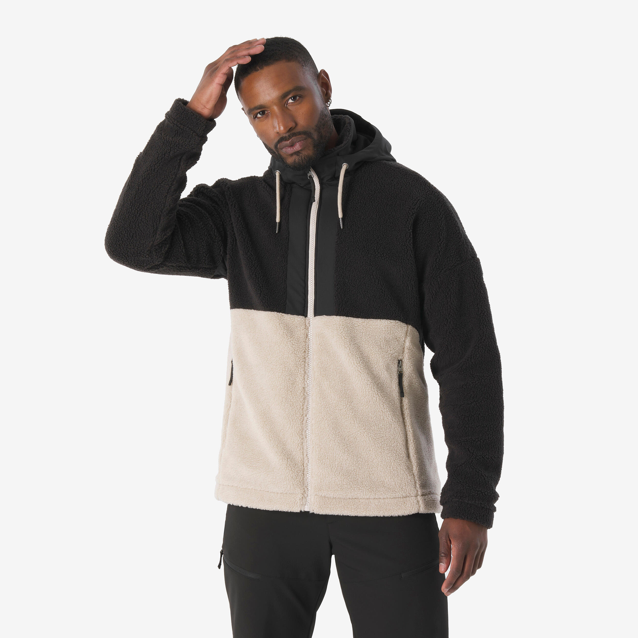 

QUECHUA Мужская флисовая куртка Sherpa, тёплая зимняя для походов - SH900 бежевый