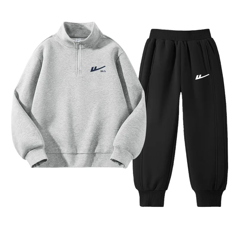 Детская повседневная спортивная водолазка WARRIOR, Light Heather Gray/H Navy Blue K-Black/H White Logo K