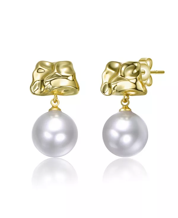 

Серьги-Подвески с покрытием из 14-каратного золота и белым жемчугом Rachel Glauber, gold