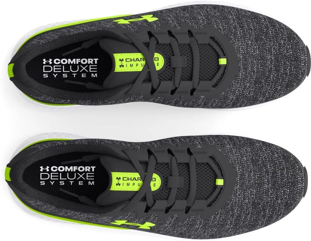 Мужские беговые кроссовки Under Armour UA Charged Impulse 3 Knit, 104 Anthracite Anthracite High Vis Yellow — фото 4