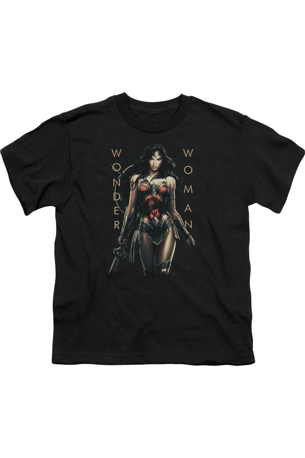 

Футболка с коротким рукавом "Чудо-женщина: Вооружена и опасна" для детей Gildan, черный